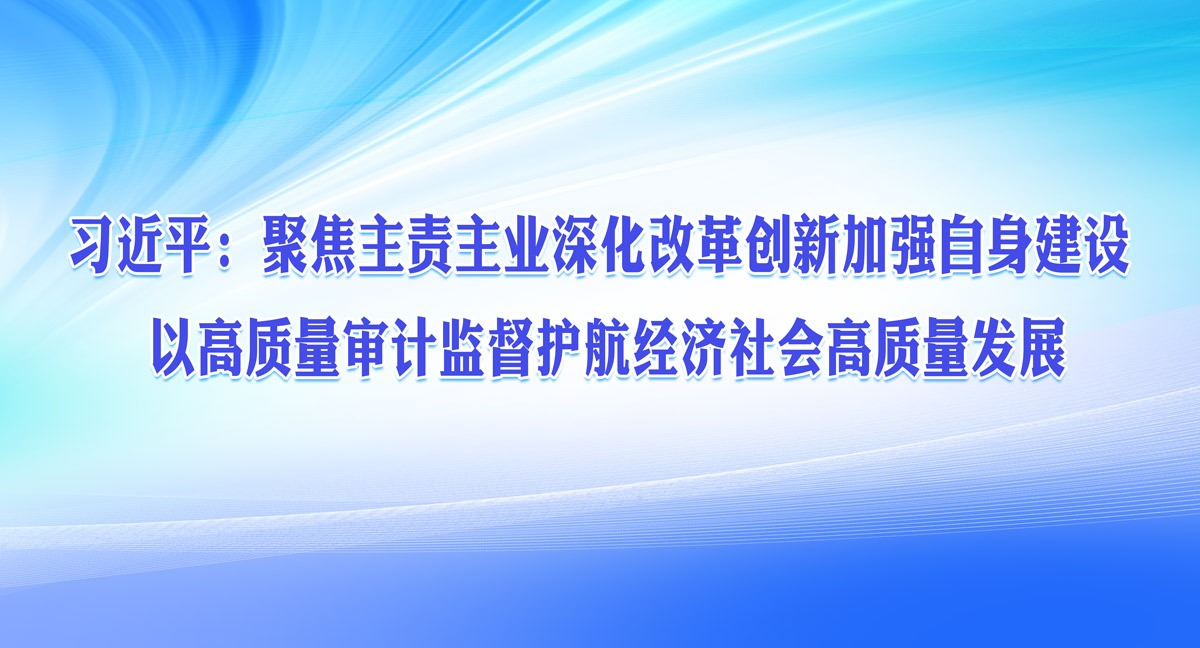 习近平：聚焦主责主业深化改革创新加强自身建设 以高质量审计监督护航经济社会高质量发展